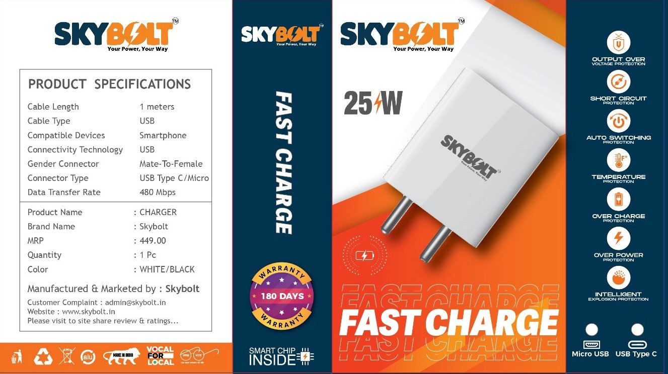 SkyBOLT 25 Watt Charger